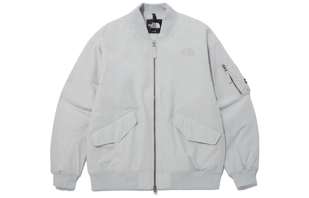 The North Face Embroidered Logo Windproof Warm Bomber Jacket Unisex - Gray NJ3NP53C