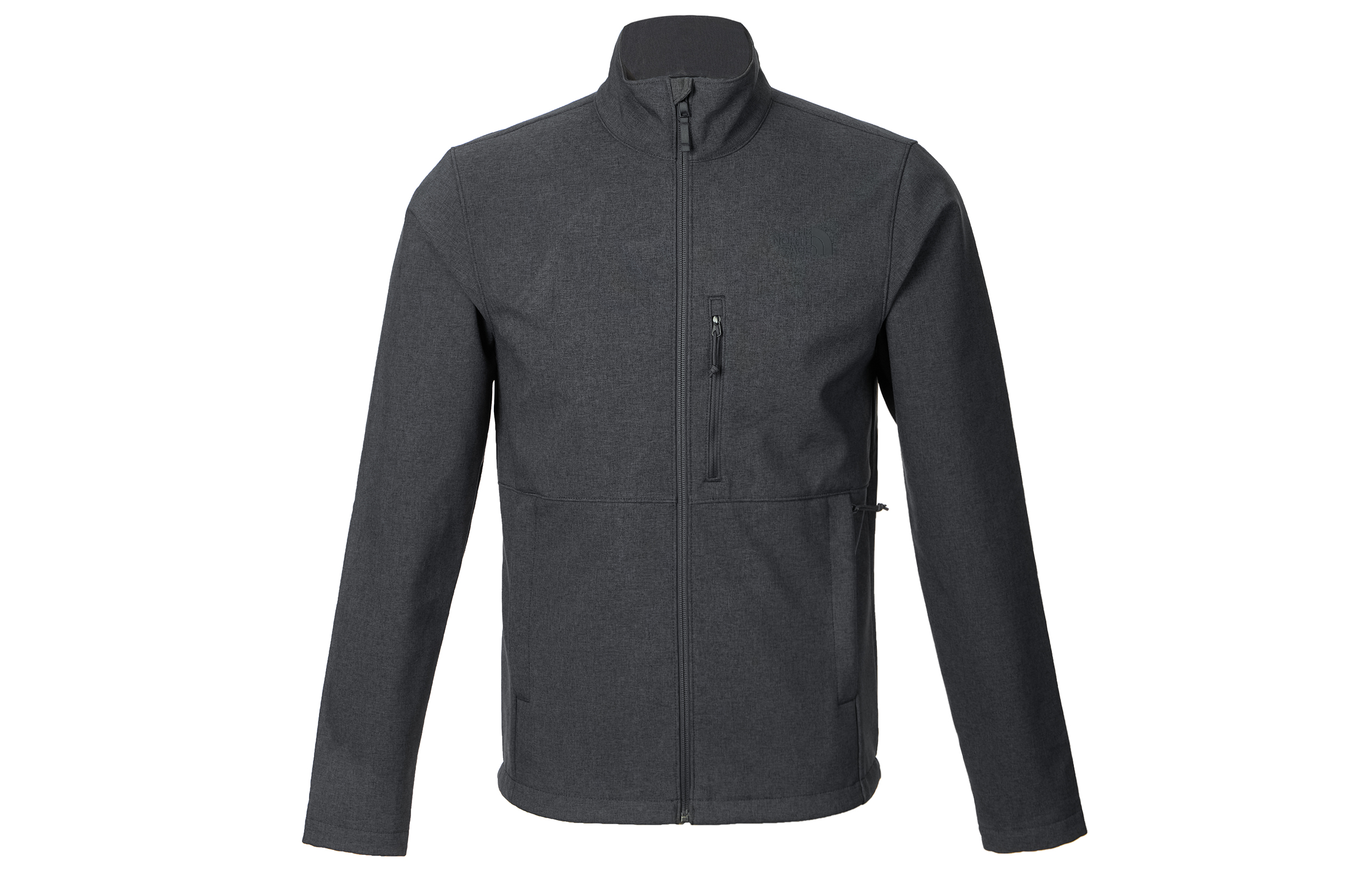 TNF Embroidered Logo Zip-Up Jacket with Pockets - Gray NF0A4R2A-DYZ