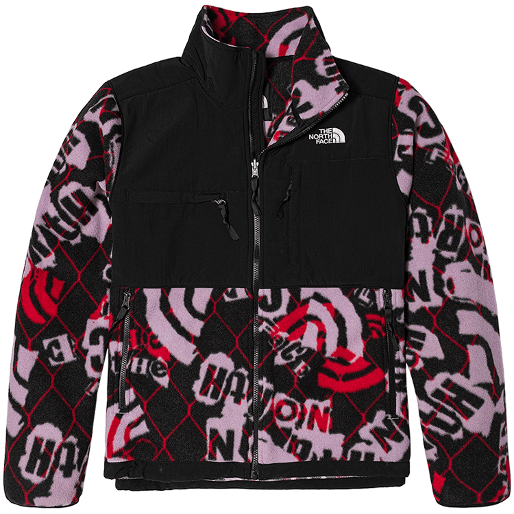 TNF Embroidered Logo Zip-Up Track Jacket Black/Red NF0A7US8-99A