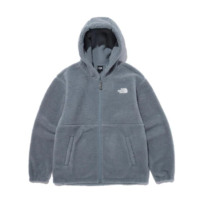 TNF Embroidered Logo Zip Hoodie Jacket in Heather Gray NJ4FN59C