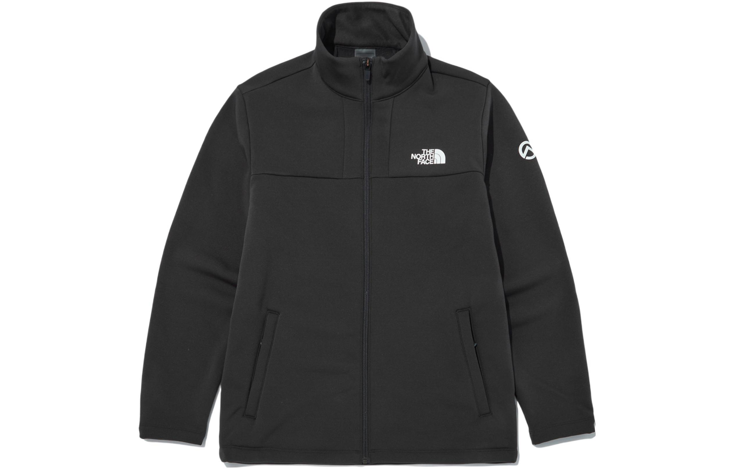 TNF Embroidered Stand Collar Zip Jacket - Dark Gray NJ5JN72B