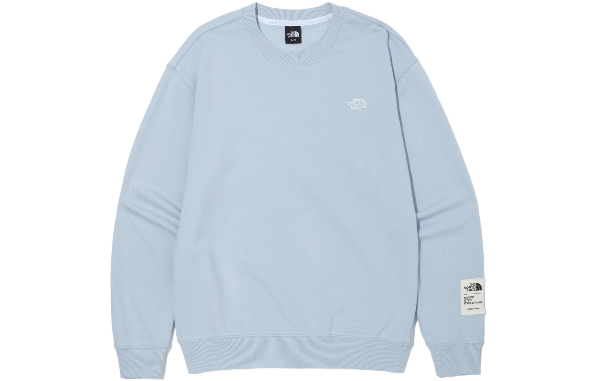 TNF Essential Embroidered Logo Light Blue Sweatshirt Fall Style NM5MN00D