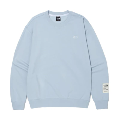 TNF Essential Embroidered Logo Light Blue Sweatshirt Fall Style NM5MN00D