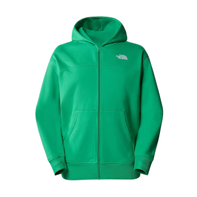 TNF Essential Full-Zip Hoodie Green Loose-Fit Zip-Up Sweater NF0A87FB-PO8