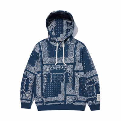 TNF Essential Lt Hoodie Blue Paisley Print Pullover Hoodie Mens NM5PM62A