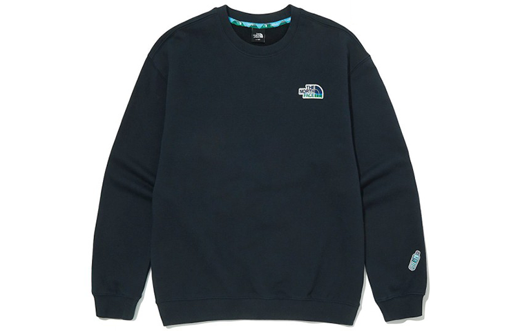 The North Face Essential Navy Sweatshirt with Colorful Embroidery Unisex NM5MM04A