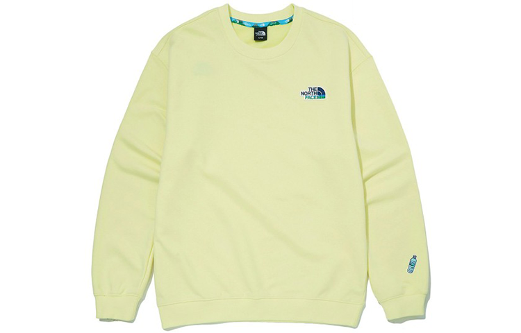 TNF Essential Yellow Crewneck Sweatshirt with Colorful Embroidery NM5MM04B