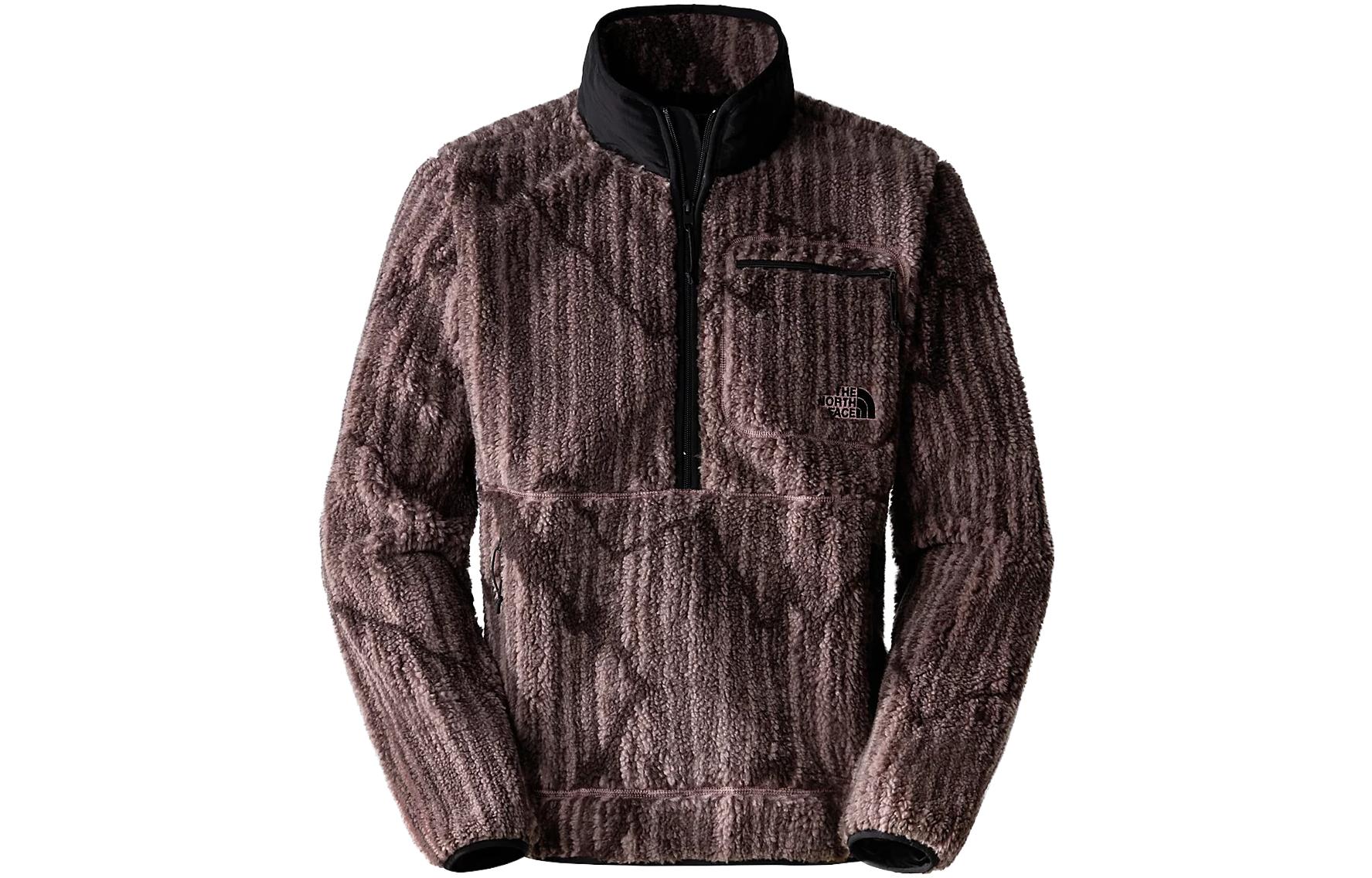 TNF Extreme Pile Striped Pullover Sweatshirt Brown NF0A7URN-OOK