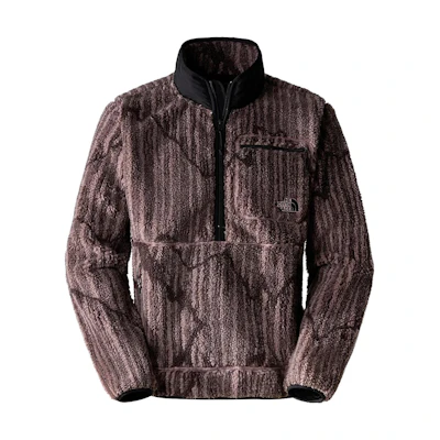 TNF Extreme Pile Striped Pullover Sweatshirt Brown NF0A7URN-OOK