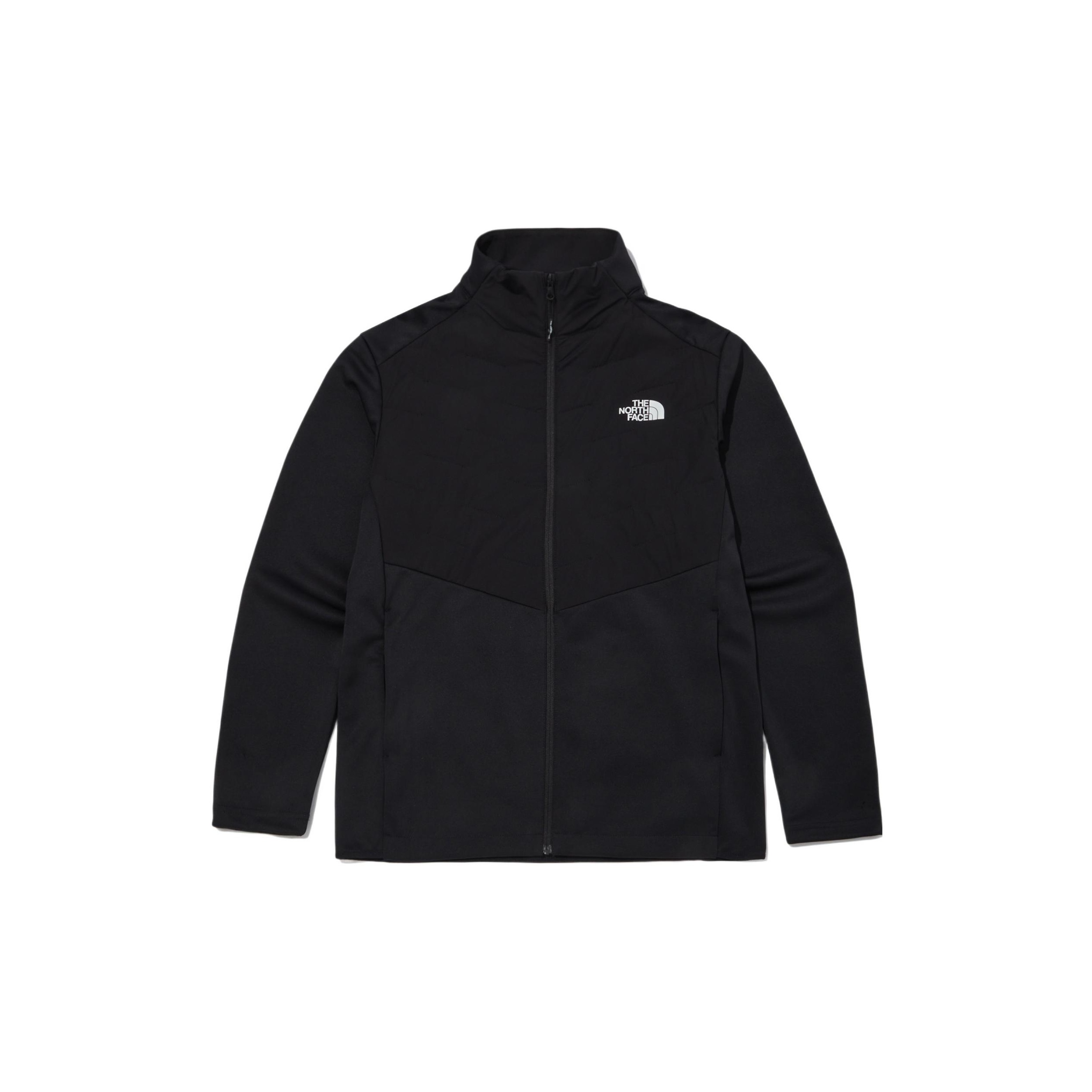 TNF Field Hybrid Jacket Black Solid Logo Sports Stand Collar NJ3NN03A