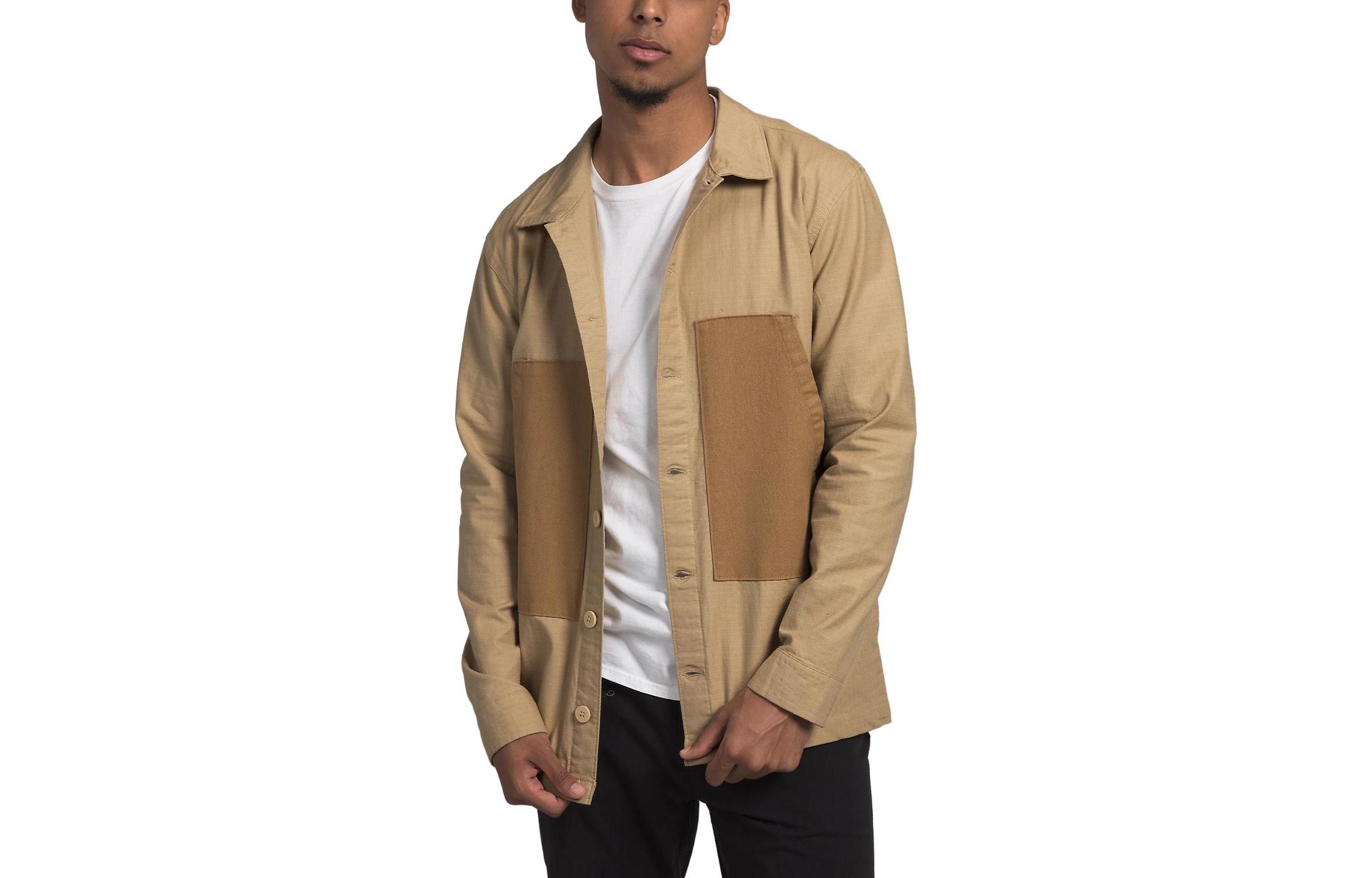 TNF Field Shacket Khaki Colorblock Long-Sleeve Jacket for Men NF0A84FB-QV3