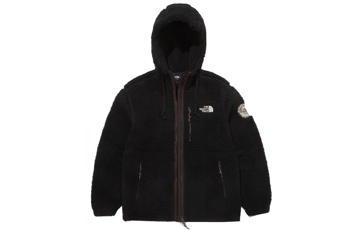 TNF Fitted Logo Fleece Hoodie Jacket Unisex Black NJ4FM57B