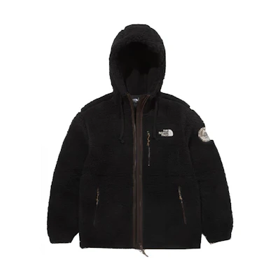 TNF Fitted Logo Fleece Hoodie Jacket Unisex Black NJ4FM57B