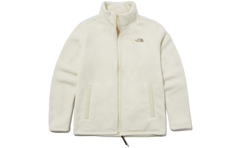 TNF Fleece-Lined Warm Stand Collar Jacket Oatmeal Unisex Edition NJ4FL65C