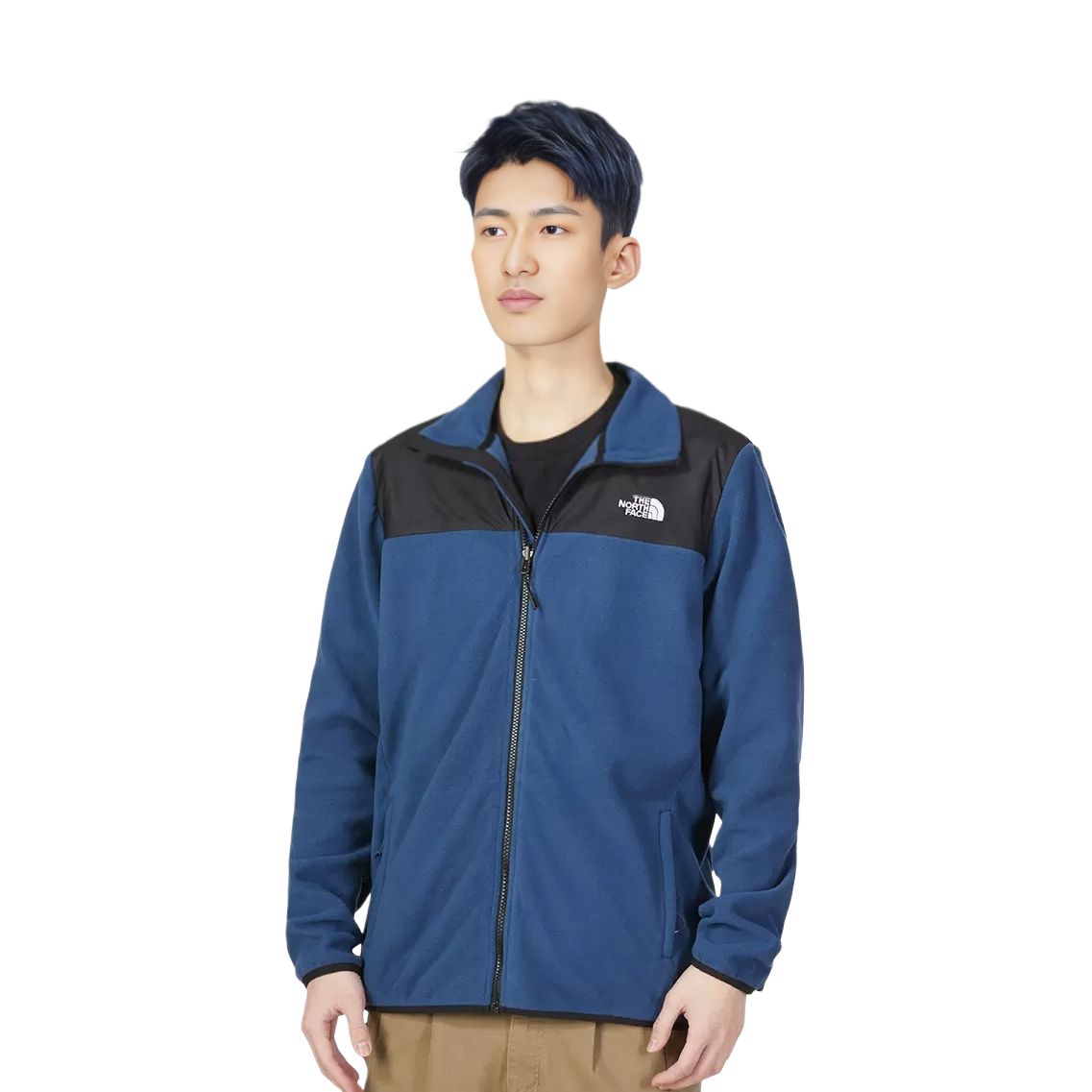TNF Fleece Jacket Deep Sky Blue Colorblock Thermal NF0A49AE-HDC 圖 4