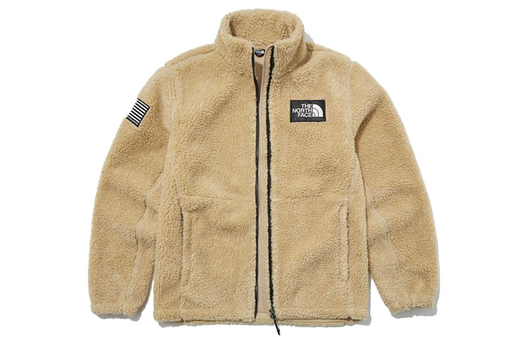 TNF Fleece Warm Stand Collar Jacket Khaki Unisex NN4FL57A