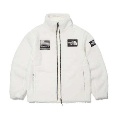 TNF Fleece Warm Stylish Stand Collar Jacket Unisex - White NJ4FM71C