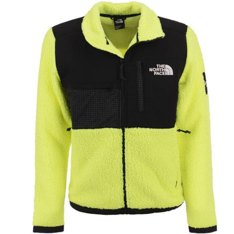 TNF Fluorescent Green Plaid Logo Zip-Up Jacket NF0A7X32-8NT