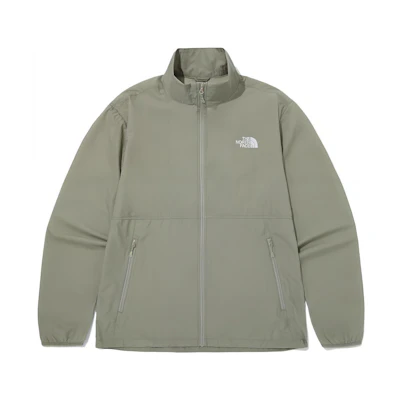 TNF Flyhigh Stand Neck Embroidered Logo Outdoor Jacket Slate Grey Mens NJ3LQ00B