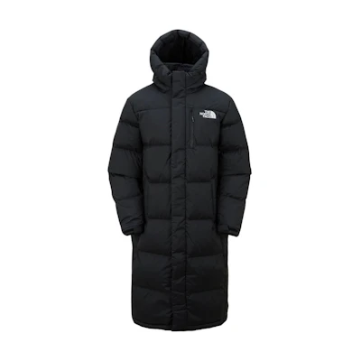 TNF Free Go Black Long Down Jacket with Logo Print Unisex NC1DP73B