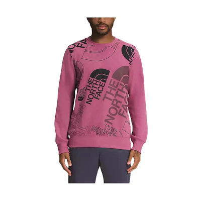 TNF Front Logo Long-Sleeve Crewneck Sweatshirt Purple Red - Men NF0A7UO6-8F0