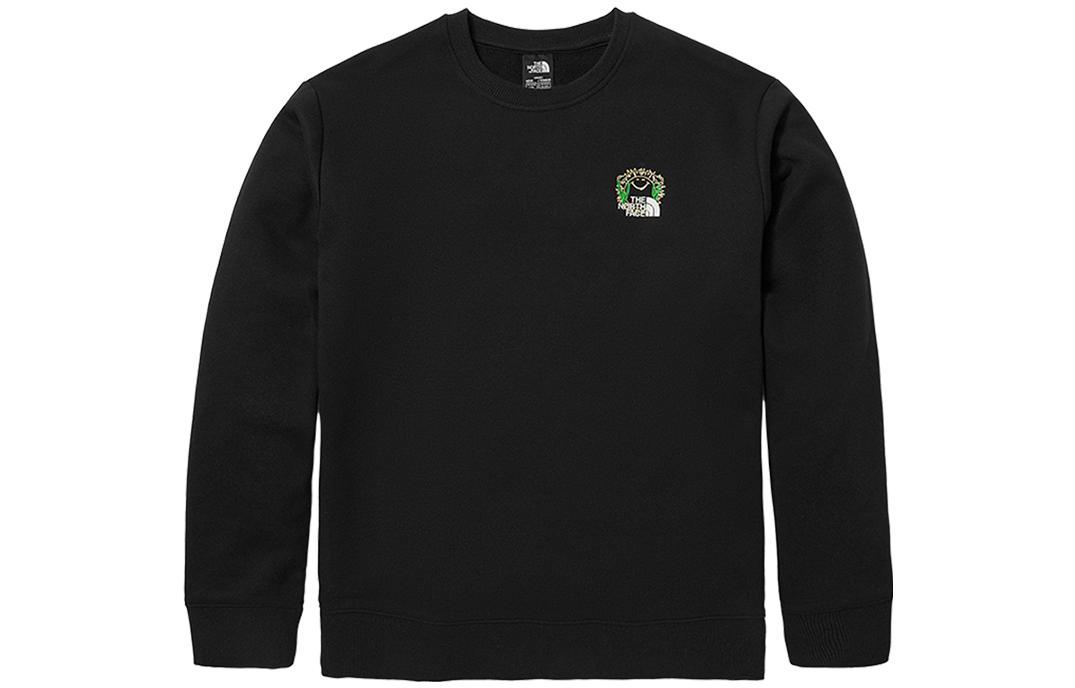 TNF Fun Logo Print Crewneck Sweatshirt Unisex Black NF0A83OY-JK3