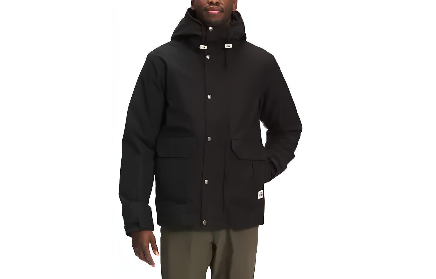 TNF FW21 Black Windproof Hooded Jacket with Detachable Layers NF0A5A8A-JK3