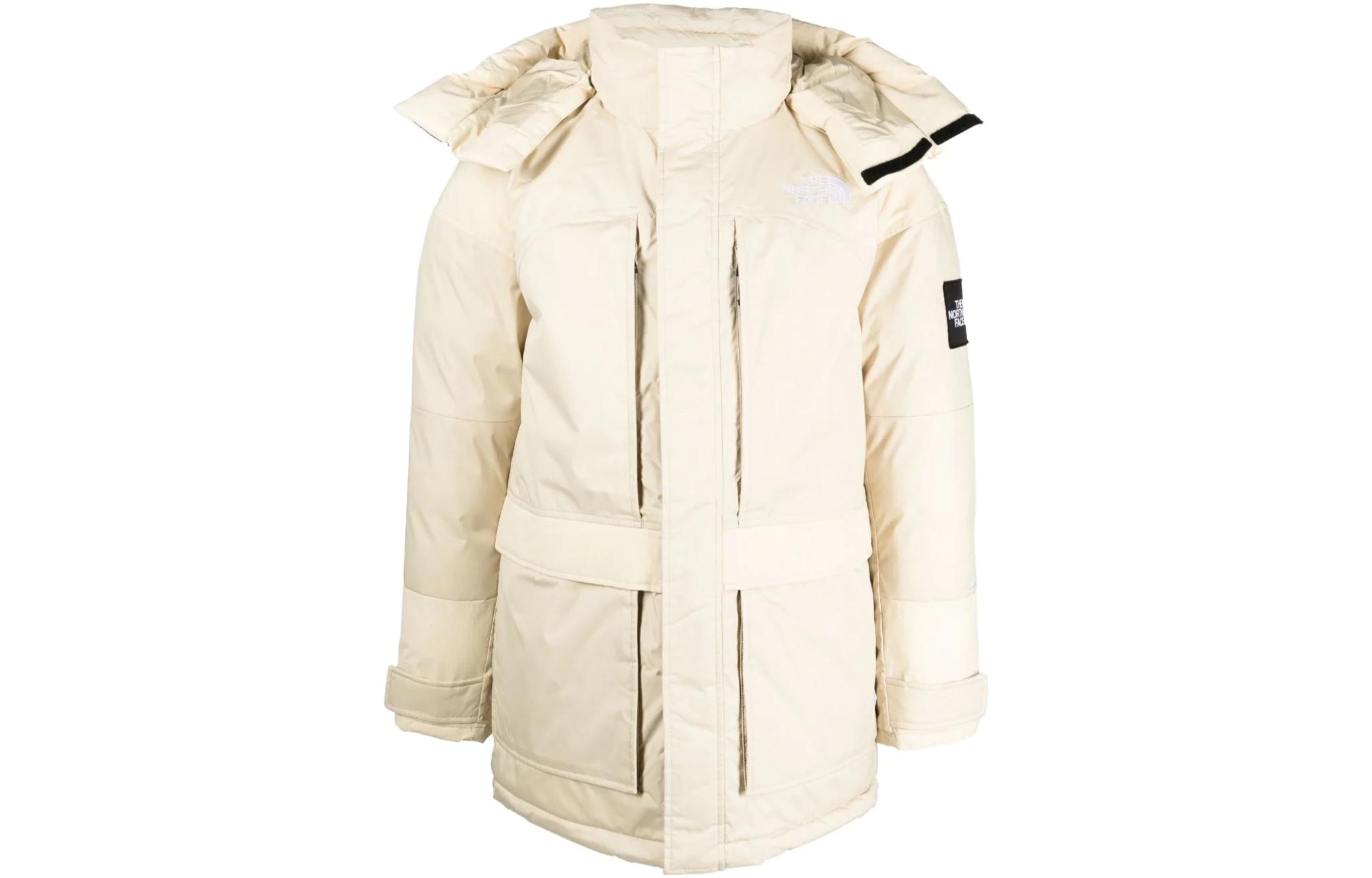 TNF FW22 Beige Hoodie Jacket with Embroidered Logo NF0A7X2Y3-X41