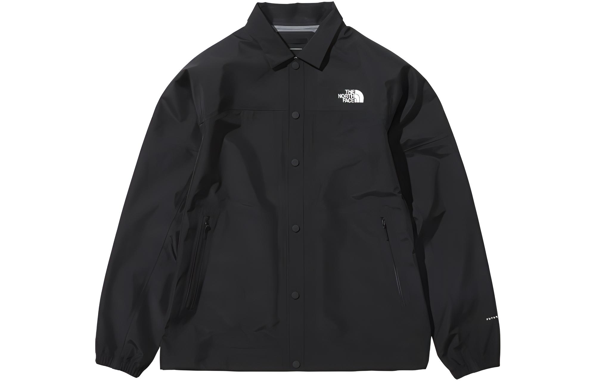TNF FW22 Black Logo Print Collared Long Sleeve Jacket NP62263-K