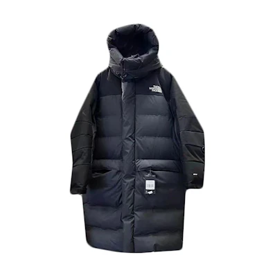 TNF FW22 Black Long Down Jacket with Logo Print for Men NF0A7RCR-JK3