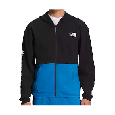 TNF FW22 Colorblock Hoodie with Embroidered Logo Black/Blue Men NF0A7UQ2-TV5