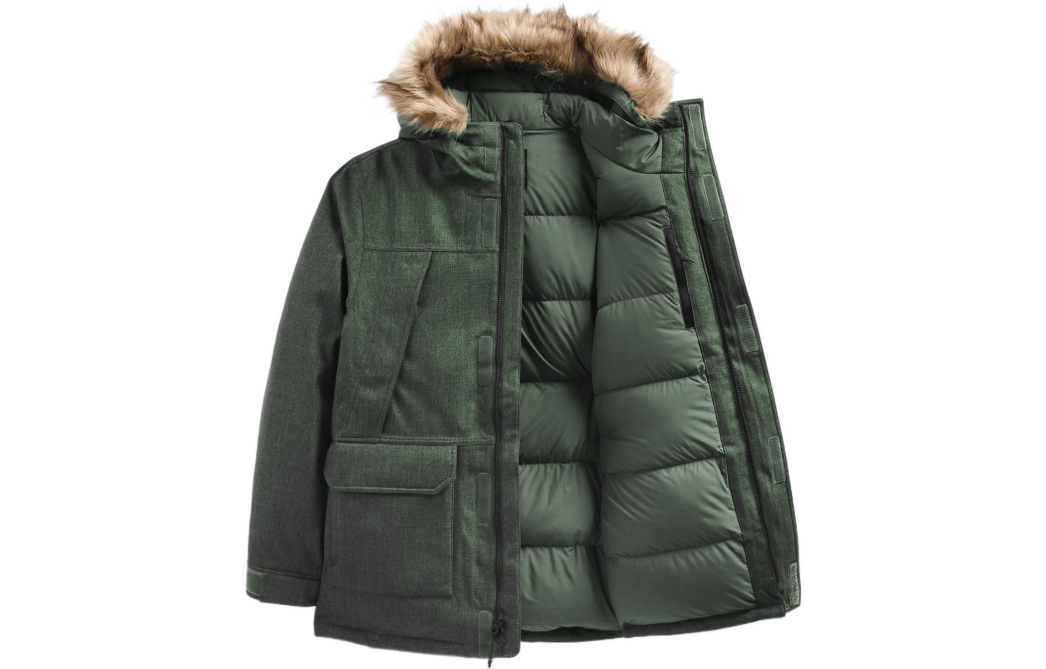 TNF FW22 Green Logo Print Zip-Up Hoodie Jacket NF0A7WXU-QCV