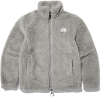 The North Face FW22 Grey Logo Embroidered Zip Up Fleece Jacket for Men NJ4FN55M The North Face FW22 Grey Logo Embroidered Zip Up Fleece Jacket for Men NJ4FN55M
