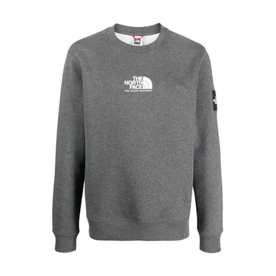 TNF FW22 Logo Print Pullover Sweatshirt Grey Long Sleeve NF0A7X36-DY1