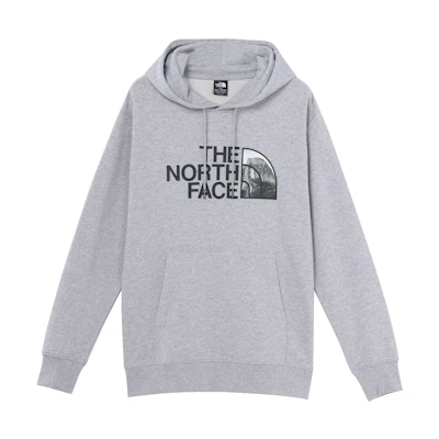 TNF FW22 Mountain Print Logo Hoodie Grey-Unisex Outdoor Breathable Style NF0A7QUV-DYX