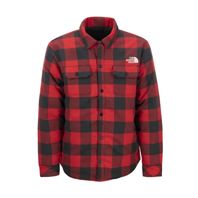 TNF FW22 Reversible Plaid Logo Print Jacket Red/Black Mens NF0A7X28-KX9