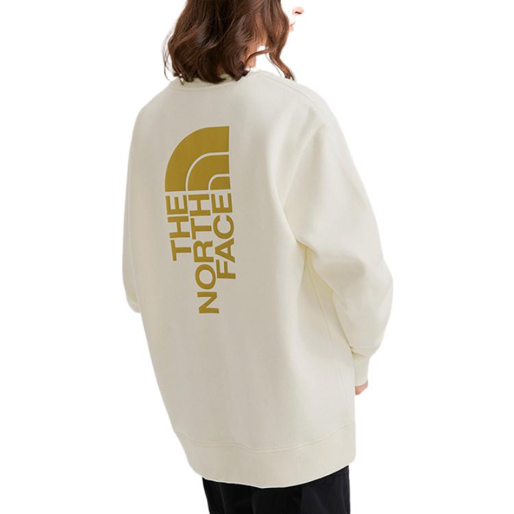 Shop The North Face FW22 UE 大Logo羊羔絨圓領長袖上衣 米色 男女款 NF0A7W8O-N3N