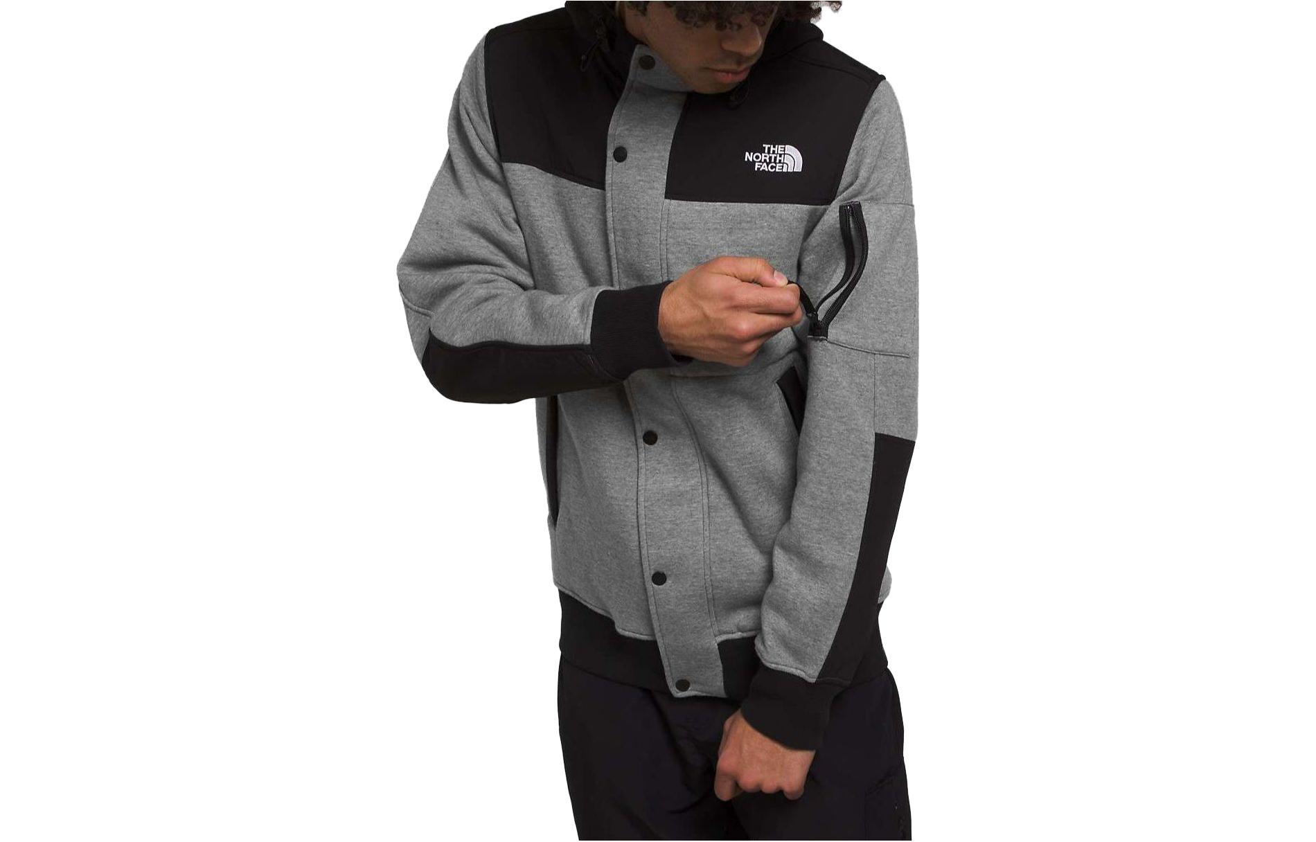 TNF FW23 Color-Block Fleece Hoodie Jacket Grey nf0a3xef-gvd