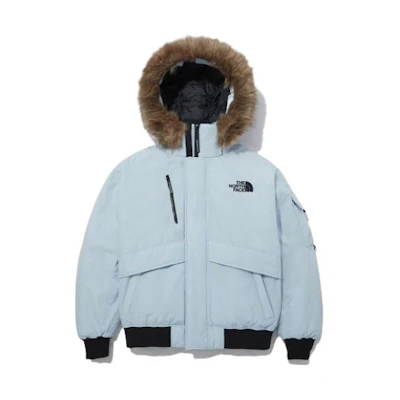 TNF FW23 Logo Embroidered Multi-Pocket Hooded Down Jacket Blue Unisex NJ1DP86C