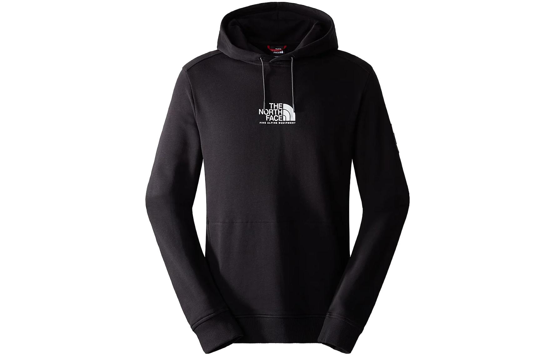 TNF FW23 NSE Fine Alpine Logo Print Black Hoodie for Men NF0A8583-JK3