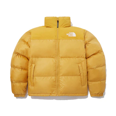 TNF FW23 Nuptse ON BALL Tech Hooded Puffer Jacket Gold Unisex NJ3NP55F