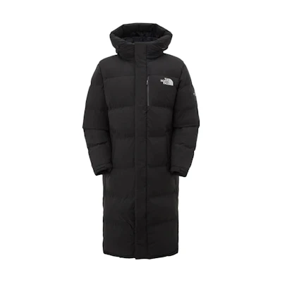 TNF FW23 Unisex Black Reflective Logo Long Down Jacket Coat NC1DP51J