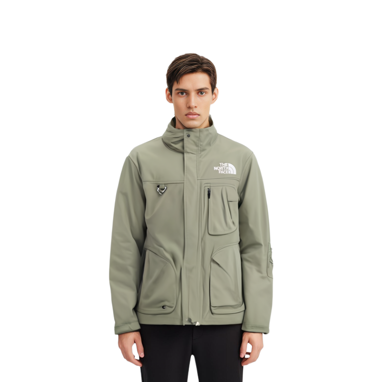 TNF Gear Up DT Green Outdoor Logo Print Utility Jacket for Men NJ3BQ06B 圖 5