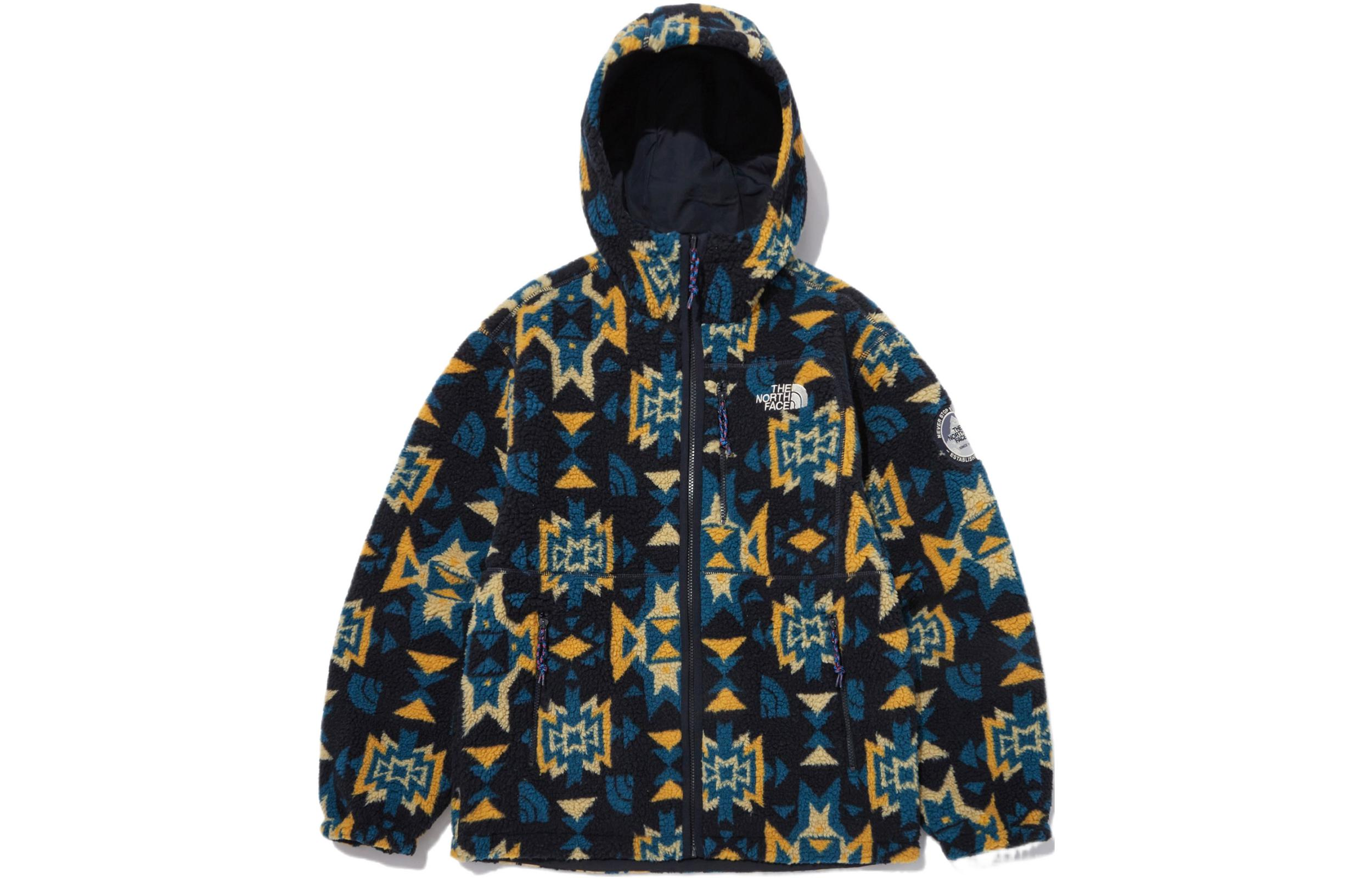 TNF Geometric Print Reversible Zip Jacket Unisex Black NJ4FN71A