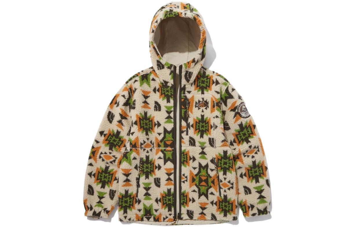 TNF Geometric Reversible Zip Jacket Beige Unisex NJ4FN71B