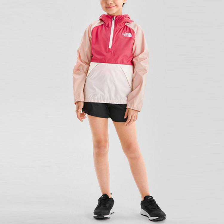 TNF Girls' Colorblock Windproof Half-Zip Hoodie Jacket - Pink NF0A53CQ-396 圖 3