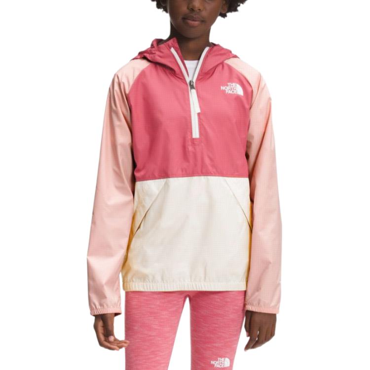 TNF Girls' Colorblock Windproof Half-Zip Hoodie Jacket - Pink NF0A53CQ-396 圖 5