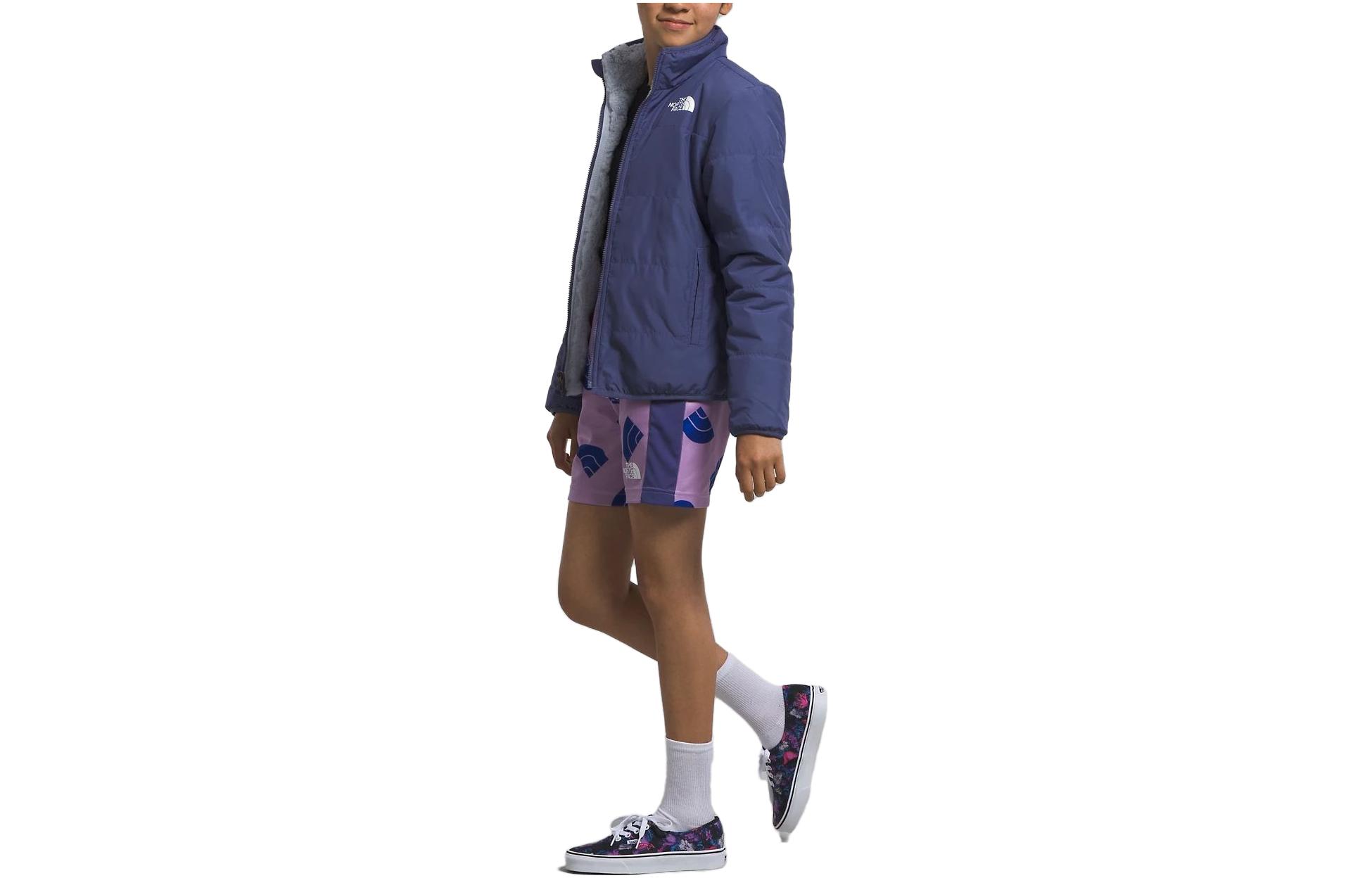 TNF Girls' Reversible Mossbud Jacket Cave Blue - Logo Print Outerwear NF0A82YC-I0D 圖 3