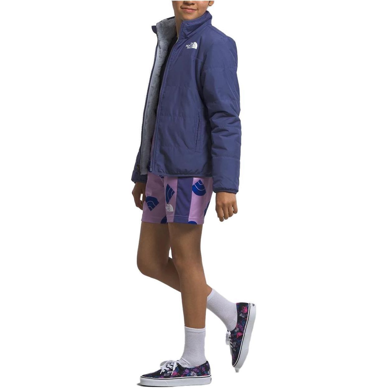 TNF Girls' Reversible Mossbud Jacket Cave Blue - Logo Print Outerwear NF0A82YC-I0D 圖 8