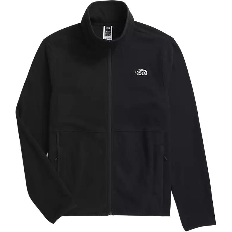 TNF Glacier Fleece Jacket Black Full-Zip with Logo Print NF0A8AZA-JK3